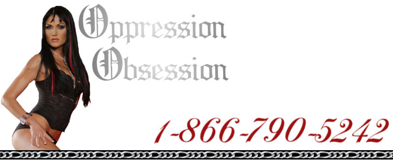 Oppression Obsession Mistress Evelyn's page header.
